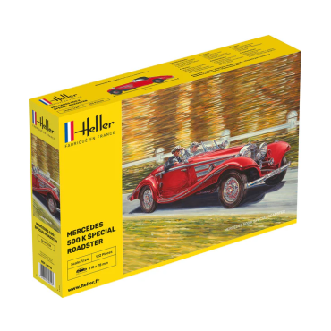 KIT PARA MONTAR HELLER MERCEDES 500 K SPECIAL ROADSTER 1/24 122 PEÇAS HLR 80710